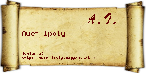 Auer Ipoly névjegykártya